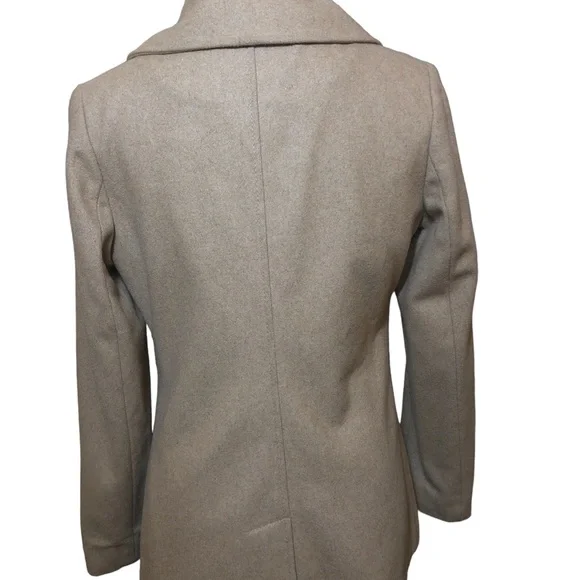 Merona Camel Pea Coat Wool Blend Small Petite - Picture 4 of 6